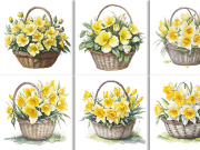 Watercolor Floral Flower Basket Design