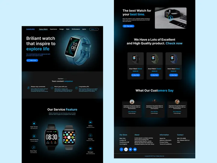 Smart Watch Website Landing Page design