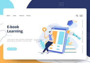 E-Learning Education set Illustration