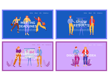 Corporate landing page vector template set preview picture