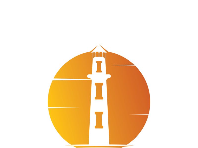 Lighthouse icon logo and vector illustration beacon tower design vintage symbol