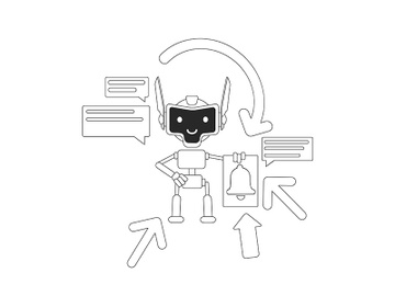 Aggregator bot thin line concept vector illustration preview picture