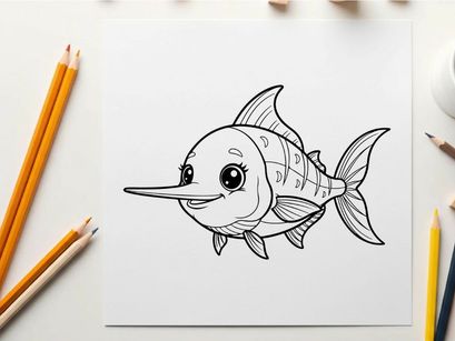 Cute cartoon fish smiling vector illustration flat design