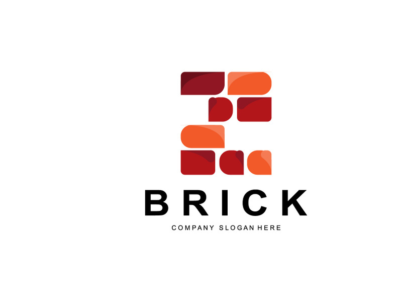 Bricks Logo Design, Material Stone Illustration Vector, Building Construction Icon