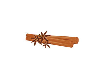 Cinnamon and star anise cartoon vector illustration preview picture