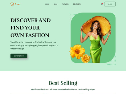 Rino-Fashion landing page design 2