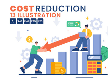 13 Cost Reduction Business Illustration preview picture