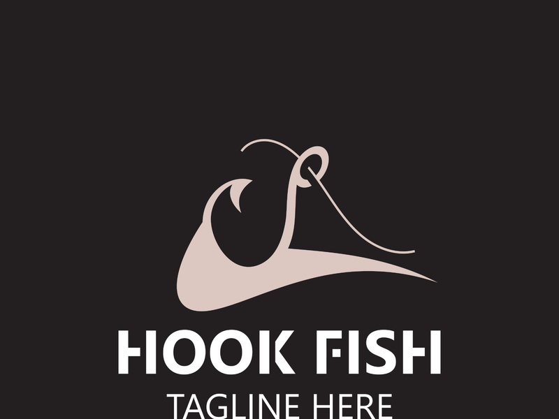 Hook Fishing logo simple and modern vintage rustic vector design style template illustration