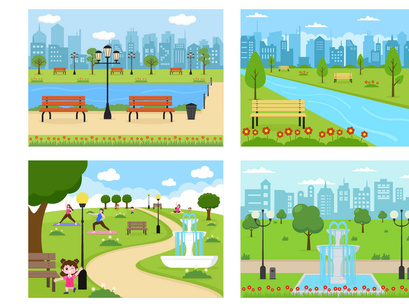 20 City Park Illustration