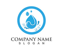 Blue water drop vector logo icon illustration images