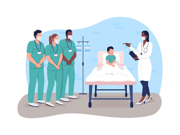 Medical internship 2D vector web banner, poster preview picture