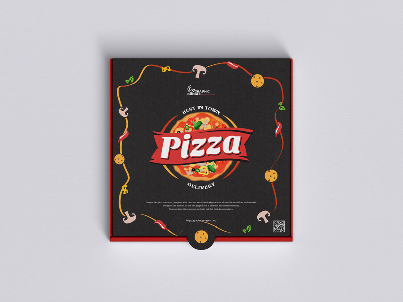 Free Top View Packaging Pizza Mockup