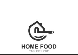 Home Food Creative idea of logo. Home Cooking, home food logotype template