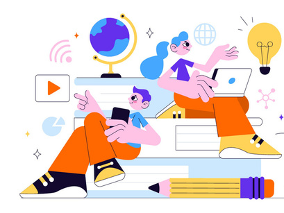 10 Online Learning Platform Illustration