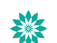 Traditional Asian colorful floral pattern Stained glass mosaic logo tile design inspiration