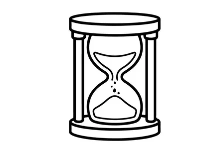 Jam Pasir dengan Pasir yang hampir habis di dudukan minimalis. Simbol konsep manajemen waktu yang menekankan urgensi tenggat waktu dan produktivitas.