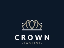 Premium style crown logo vintage abstract symbol. Royal king icon. Modern luxury brand element sign. Vector illustration