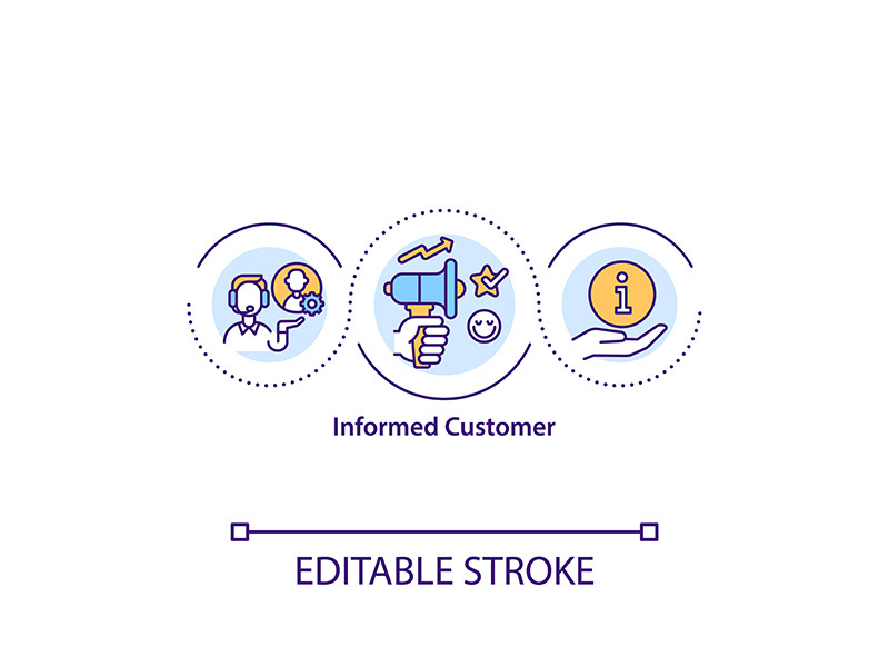 Informed customer concept icon