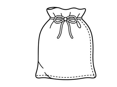 Empty gift bag with decorative bow ready for presents. Stylish white party favor sack for celebrations and retail packaging.