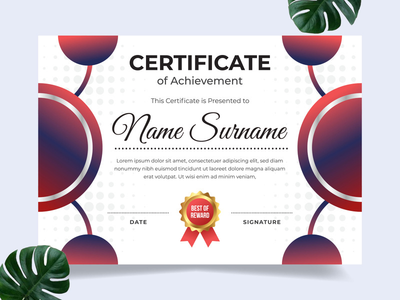 Modern certificate design template