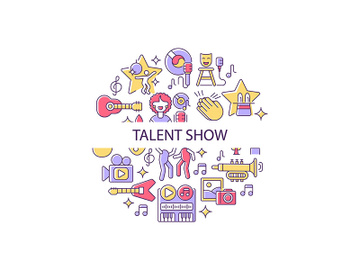 Talent show abstract color concept layout with headline preview picture