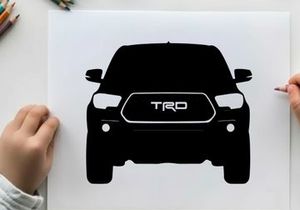 Black silhouette of a toyota trd vehicle
