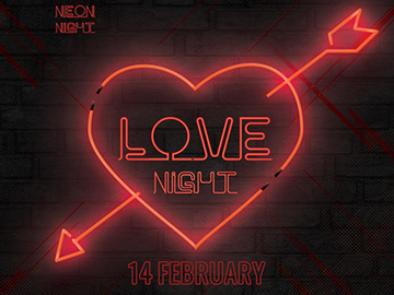 Neon Love Night Free PSD Flyer Template preview picture