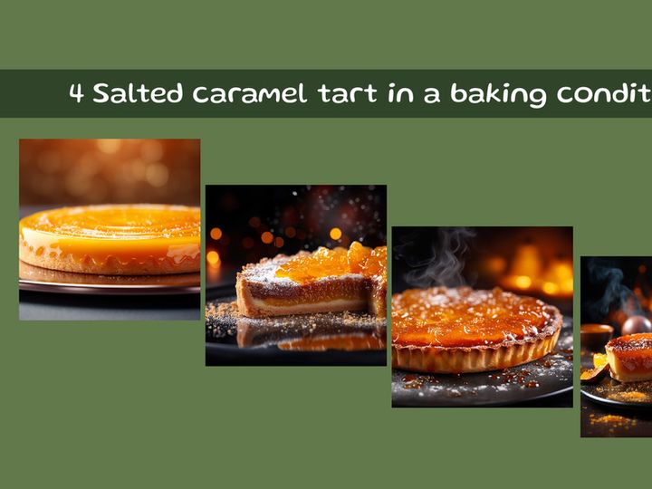 Salted caramel tart in a baking conditions