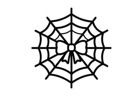 Halloween spider web icon with central cobweb design. Minimalist black and white vector illustration for seasonal decor.