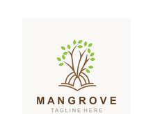 Mangrove tree logo nature design Abstract Minimalist Sign Symbol Environment template