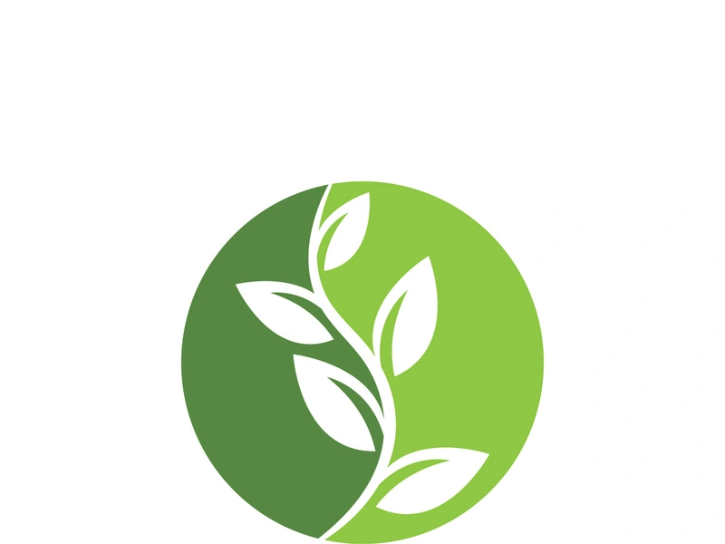 Logos of green tree leaf ecology nature element vector