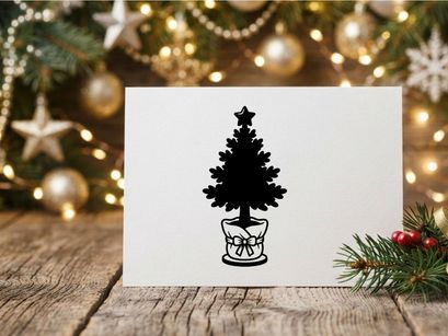 Decorative Christmas Tree in Pot with Bow for Holiday Celebrations
