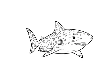 Cartoon shark swimming vector illustration flat design