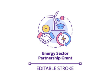 Energy sector partnership grant concept icon preview picture