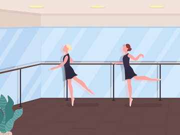 Ballet lesson flat color vector illustration preview picture