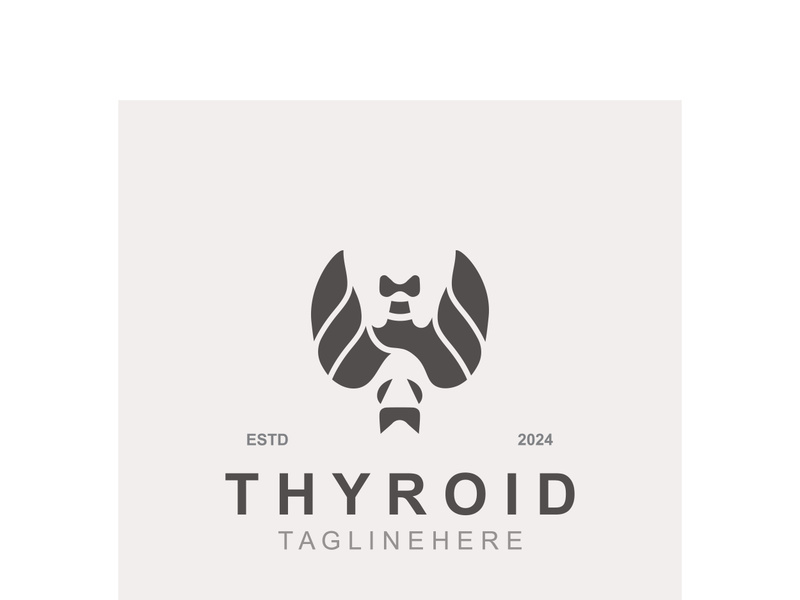 Thyroid Gland human Endocrine System structure logo thyroid care simple template design