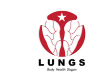 Lungs Logo Design, Body Organ Health Care Vector Illustration