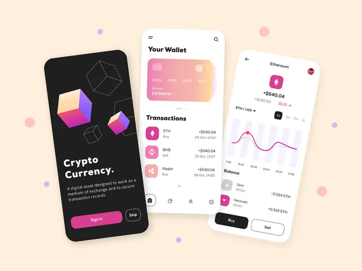 Cryptocurrency App Design preview picture