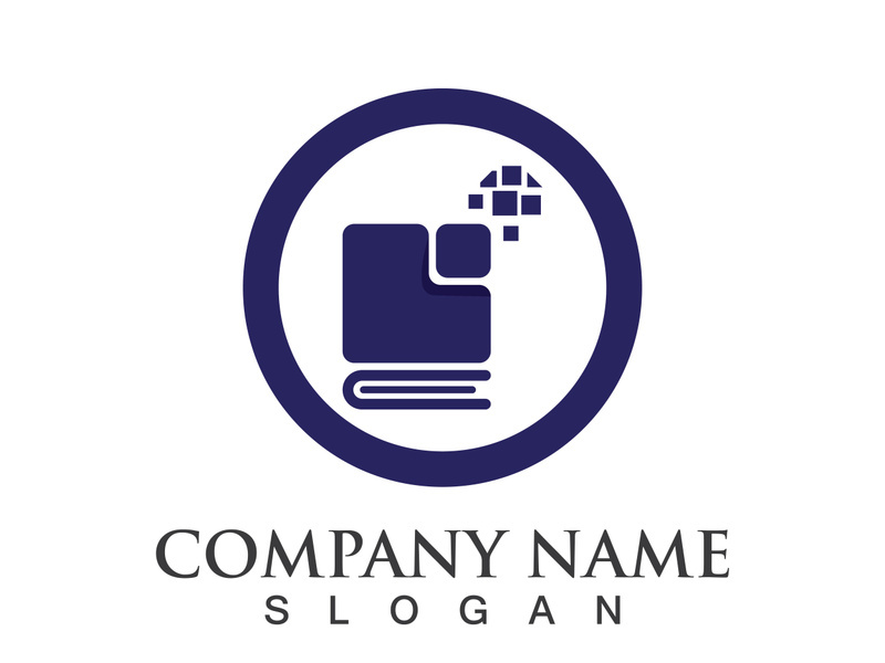 Digital book logo technology vector icon design