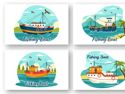 9 Fishing Boat Illustration