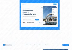 Modern Real Estate Website UI Design | Clean Property Landing Pa
