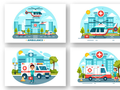 10 Ambulance Car Illustration