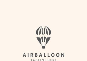 Air balloon logo creative design air transport symbol template simple illustration