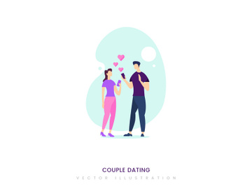 Couple dating vector illustration for Dating app preview picture