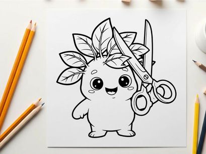 Cute unicorn cutting hair vector illustration flat design