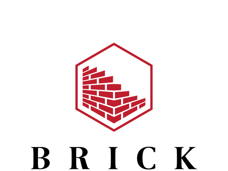 creative brick logo designs for buildings, architectural buildings, civil engineering, building materials shops