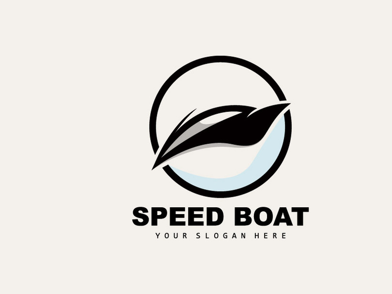 Speed Boat Logo, Fast Cargo Ship Vector, Sailboat, Design For Ship Manufacturing Company, Waterway Shipping, Marine Vehicles