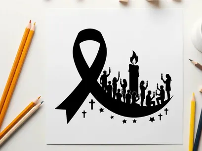 ilustración vectorial de vela de cinta de conciencia y vigilia