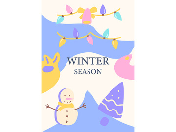 Festive winter season abstract poster template preview picture