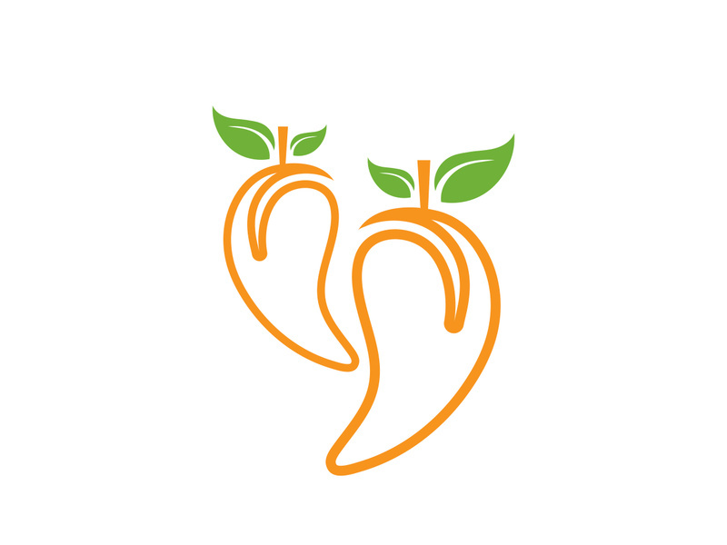 Mango in flat style. Mango vector logo. Mango
